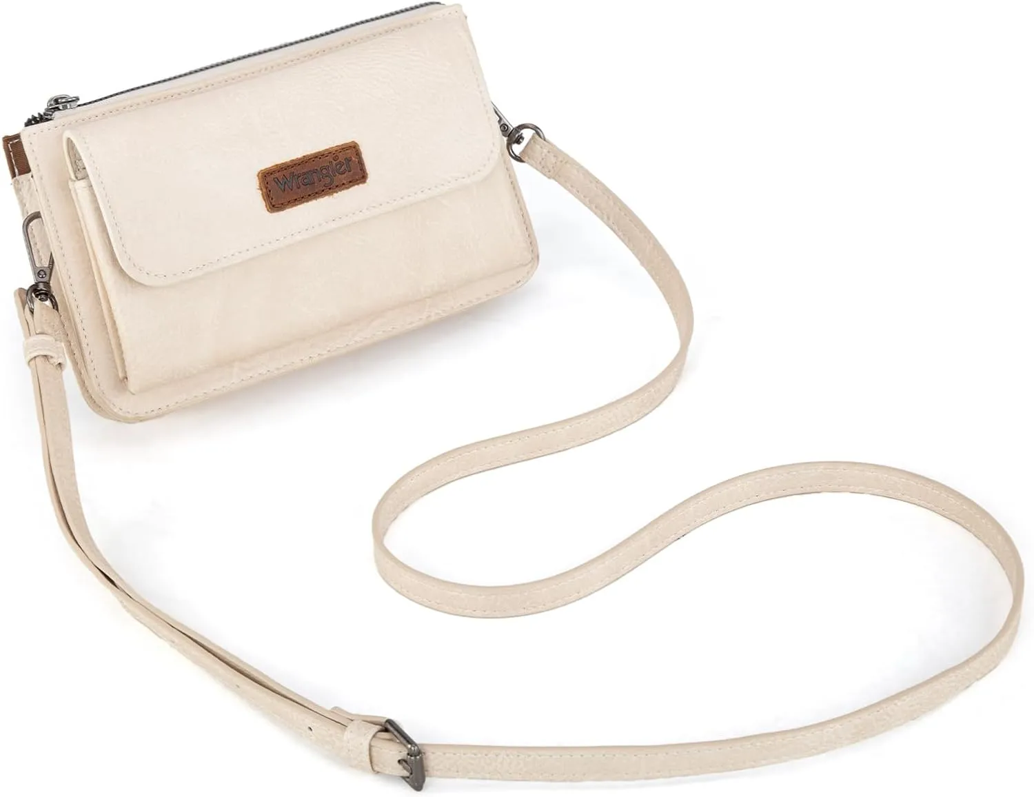 Wrangler RFID Crossbody Wallet Purse Vegan Leather Small Purses for Women with Phone Pocket and Adjustable Strap