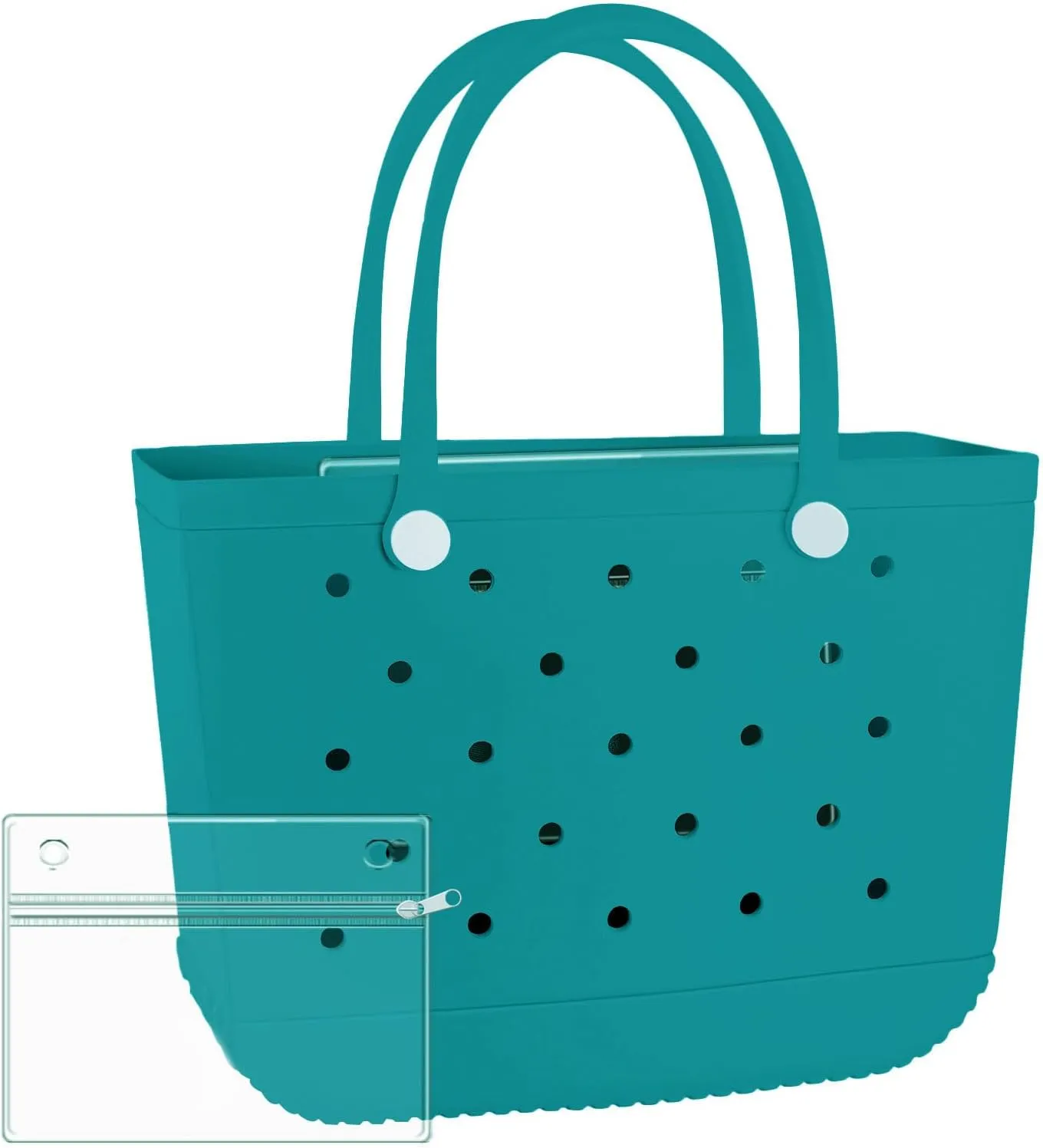 X-Large Rubber Tote Bag Waterproof Beach Washable Handbag Storage Bags Durable Modern Travel SportsTote Bag (Malachite, X-Large)