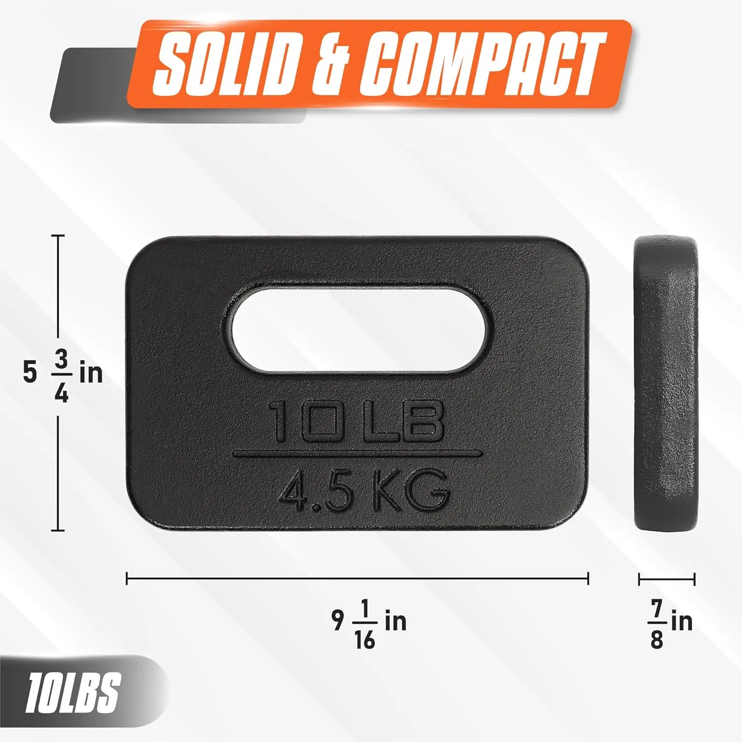 Yes4All Cast Iron Ruck Weight, Weighted Plate for Rucking, Swings, Squat, Strength Training - Multiple Weights: 10LB to 45LB