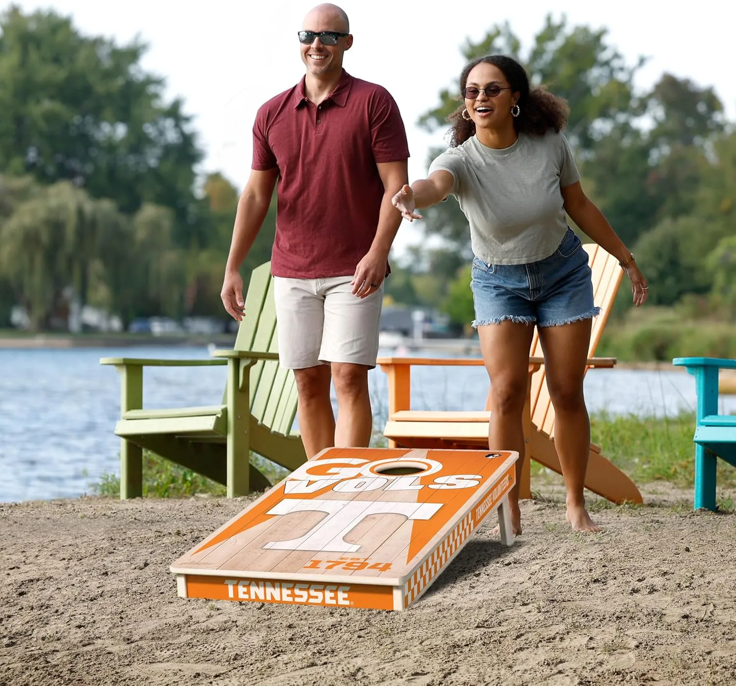 YouTheFan NCAA 2’ x 4’ Professional Wood Cornhole Game with Logo Bags