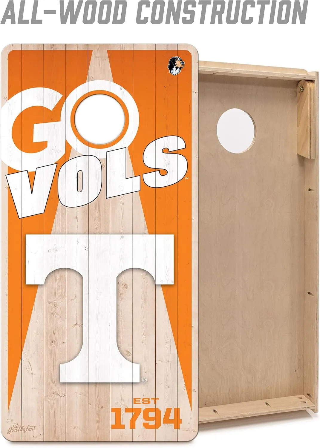 YouTheFan NCAA 2’ x 4’ Professional Wood Cornhole Game with Logo Bags