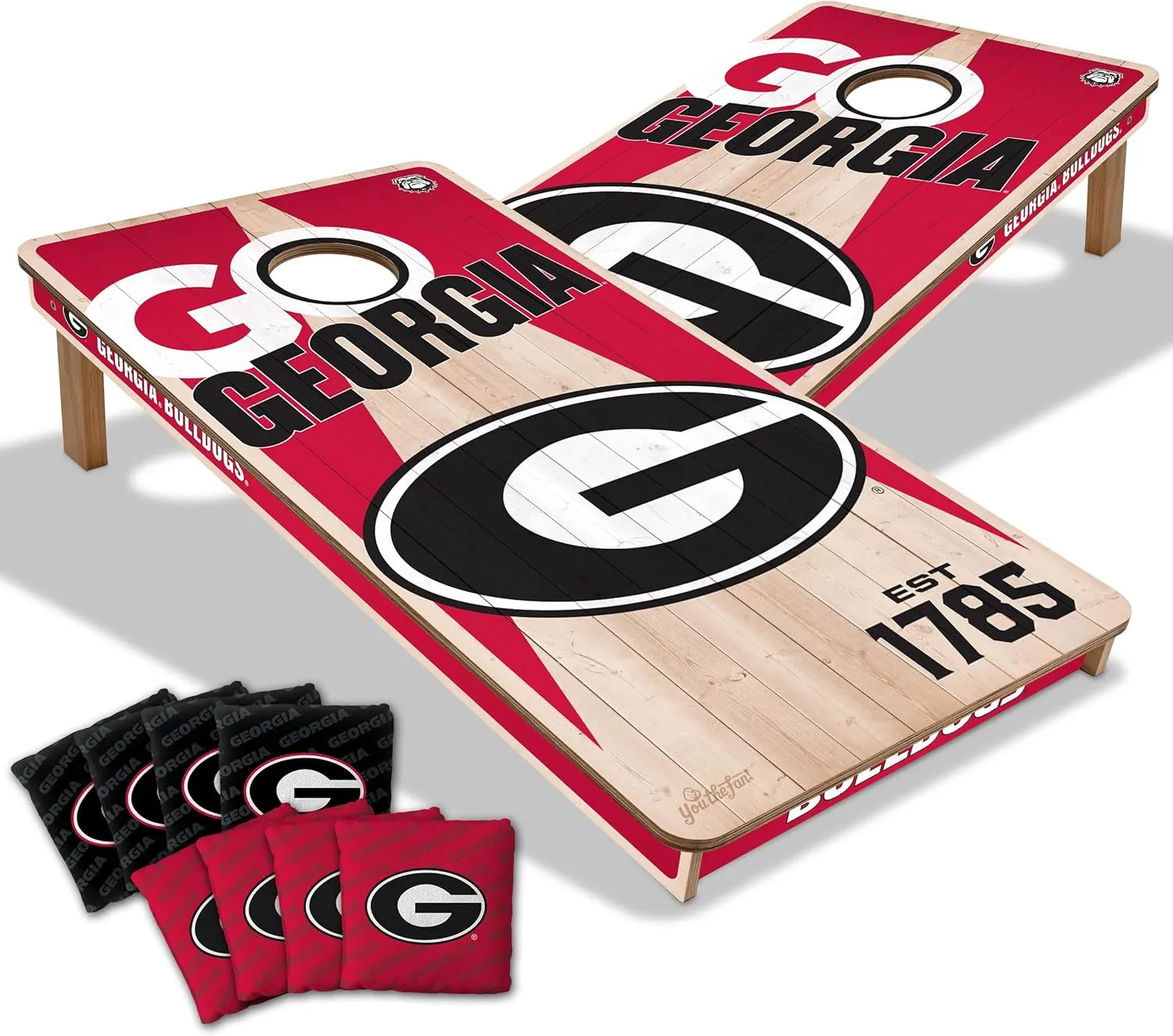 YouTheFan NCAA 2’ x 4’ Professional Wood Cornhole Game with Logo Bags