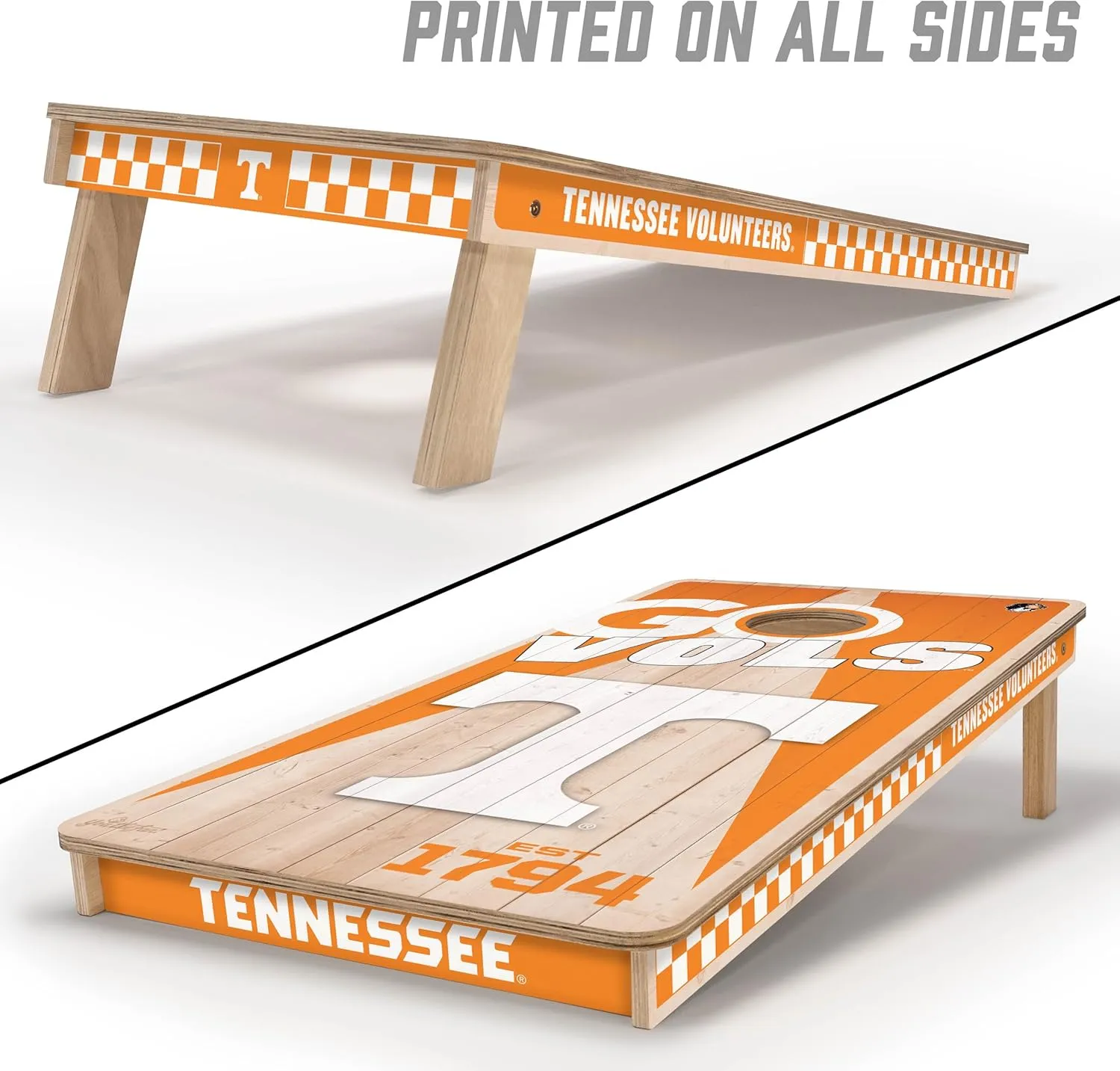 YouTheFan NCAA 2’ x 4’ Professional Wood Cornhole Game with Logo Bags