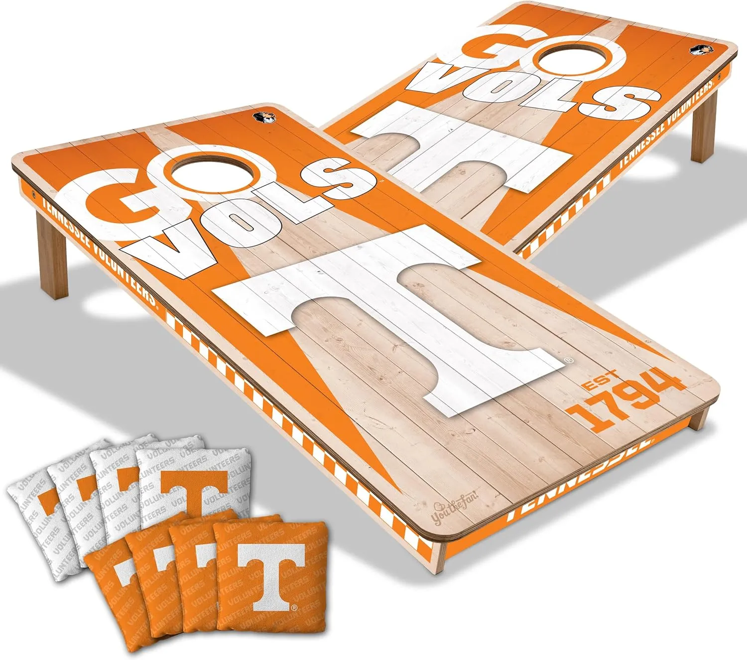 YouTheFan NCAA 2’ x 4’ Professional Wood Cornhole Game with Logo Bags