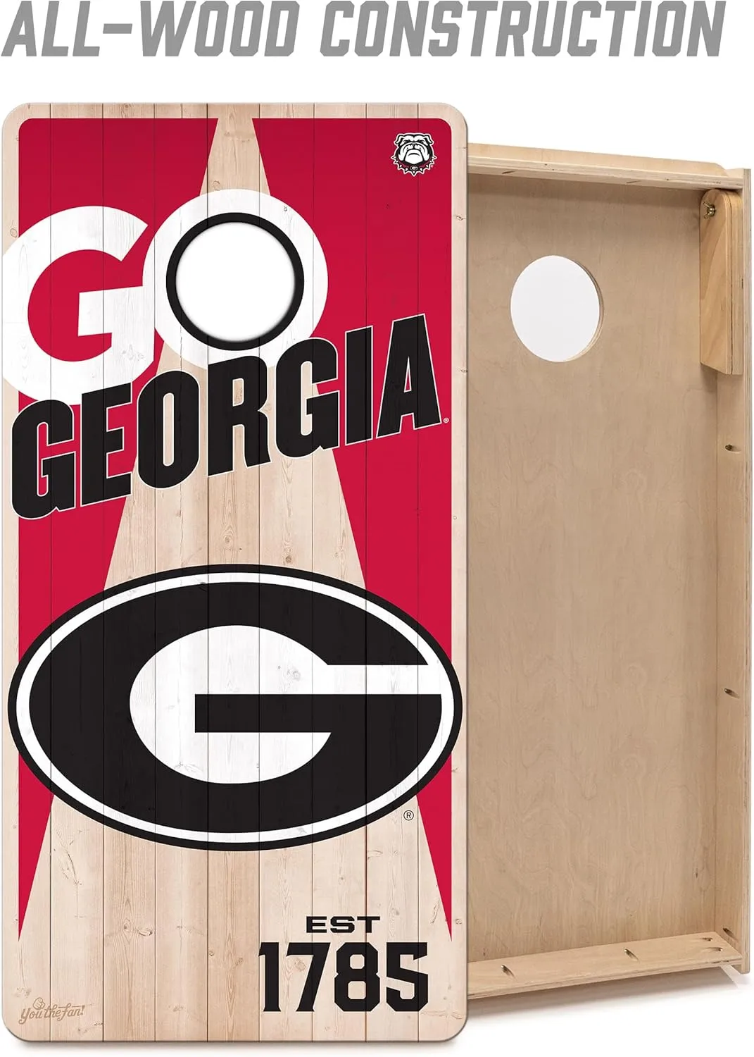 YouTheFan NCAA 2’ x 4’ Professional Wood Cornhole Game with Logo Bags