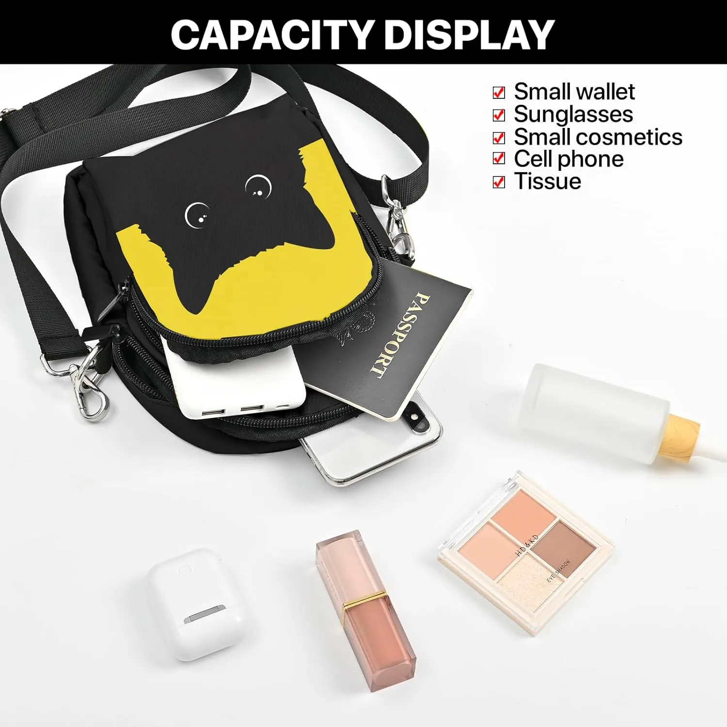 Yrebyou Crossbody Purse for Women Cell Phone Bag Small Lightweight Over Shoulder Bags with Adjustable Strap for Travel