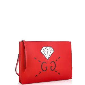 Zip Messenger Bag GucciGhost Leather Large
