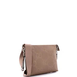 Zip Messenger Bag Jumbo GG Embossed Leather Medium
