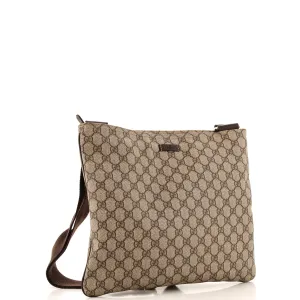 Zip Top Messenger Bag GG Coated Canvas Large