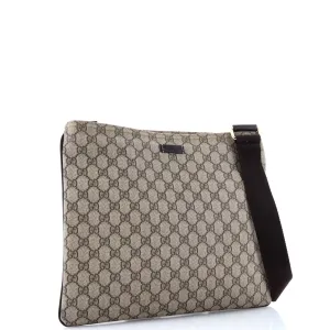 Zip Top Messenger Bag GG Coated Canvas Large