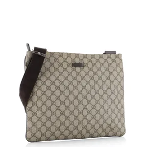 Zip Top Messenger Bag GG Coated Canvas Large