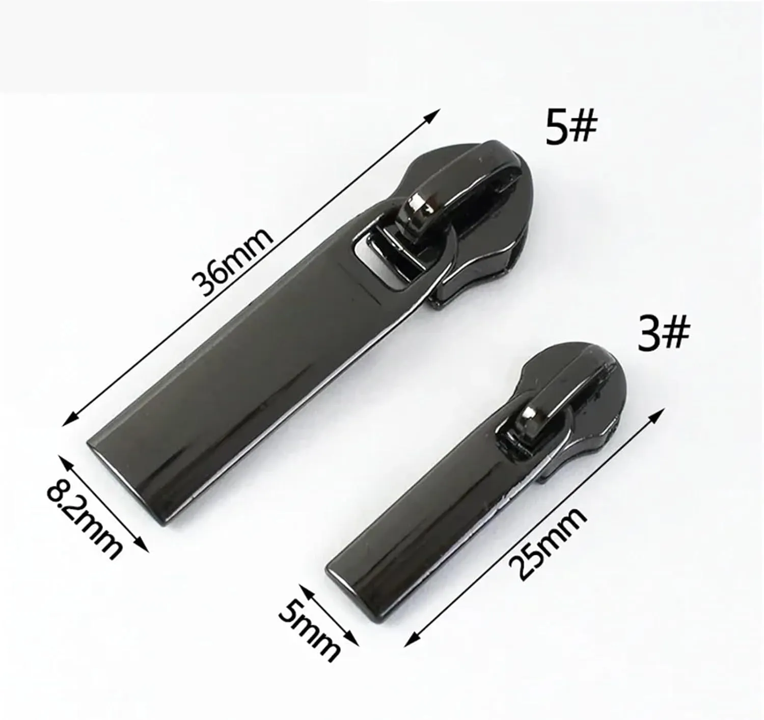 Zipper Pull 80Pcs 3# 5# Decorative Zipper Puller Slider for Nylon Zippers Bag Clothes Backpack DIY Sewing Accessories for Jackets, Luggage, Bag(Brass,80PCS_NO3)