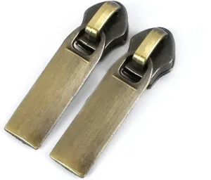 Zipper Pull 80Pcs 3# 5# Decorative Zipper Puller Slider for Nylon Zippers Bag Clothes Backpack DIY Sewing Accessories for Jackets, Luggage, Bag(Brass,80PCS_NO3)