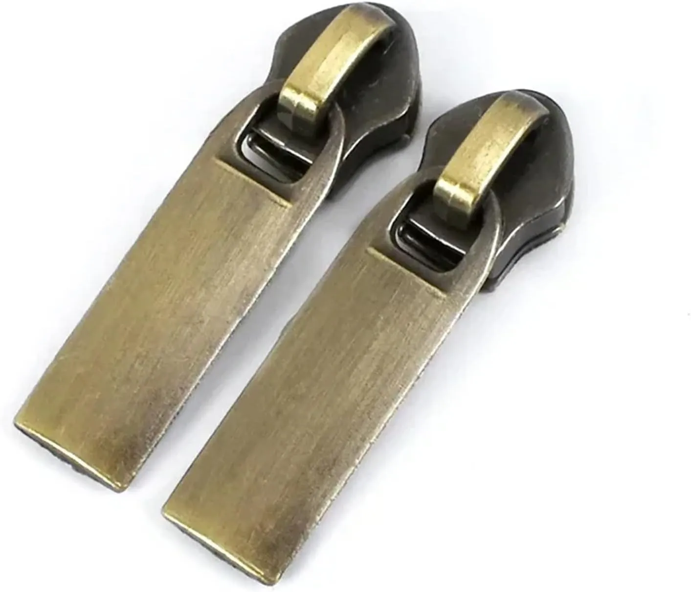 Zipper Pull 80Pcs 3# 5# Decorative Zipper Puller Slider for Nylon Zippers Bag Clothes Backpack DIY Sewing Accessories for Jackets, Luggage, Bag(Brass,80PCS_NO3)