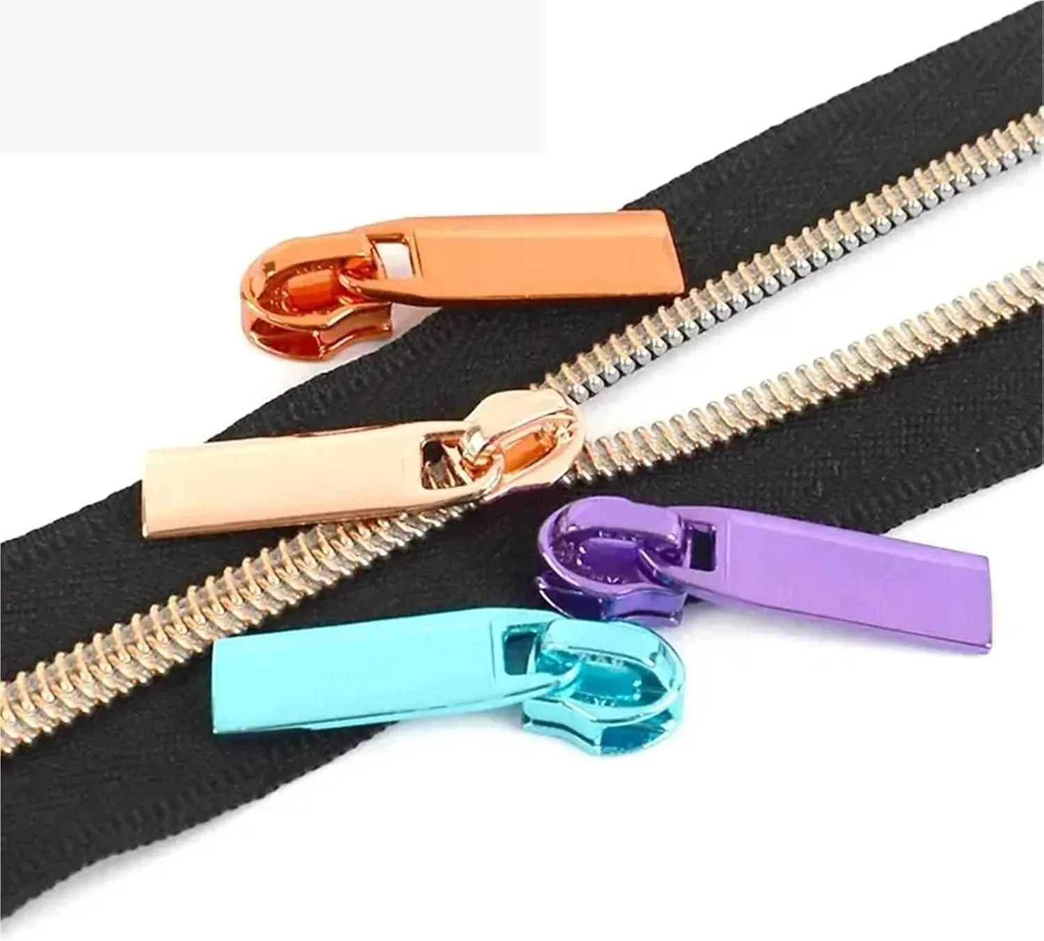 Zipper Pull 80Pcs 3# 5# Decorative Zipper Puller Slider for Nylon Zippers Bag Clothes Backpack DIY Sewing Accessories for Jackets, Luggage, Bag(Brass,80PCS_NO3)